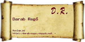Darab Regő névjegykártya
